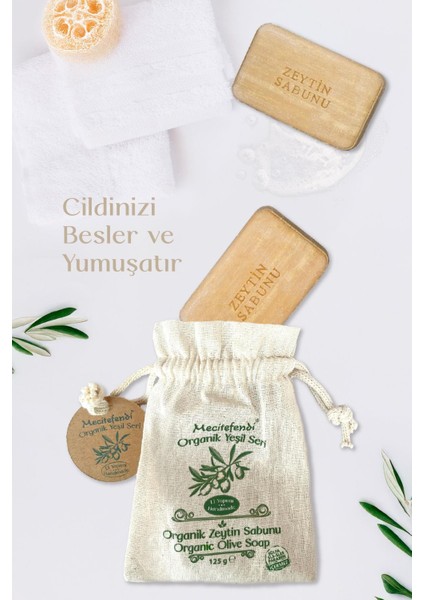 Organik Yeşil Seri: Doğal Zeytin Sabunu (Cildinizi Besler ve Yumuşatır) 125 gr