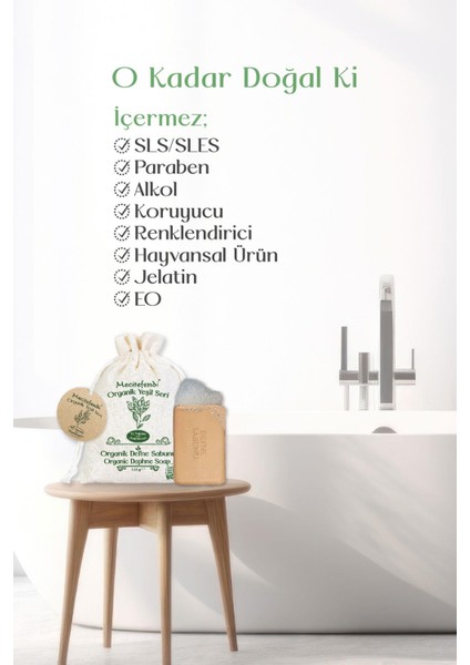 Organik Yeşil Seri: Defne Sabunu (Canlandırıcı ve Arındırıcı) 125 gr + Mist