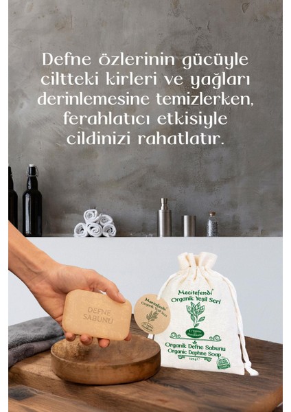 Organik Yeşil Seri: Defne Sabunu (Canlandırıcı ve Arındırıcı) 125 gr + Mist