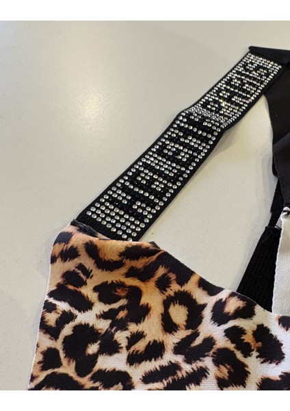 Leopar Desenli Taşlı Lazer Kesim Kadın Tanga 3'lü Paket fırsatları