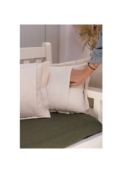 Premium | Rufle Naturel 2.li Keten 30X50 Kırlent Punç modelleri
