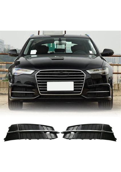 Sinyal LAMBALARI,4G0807681AN 4G0807682AN Ön Tampon Sis Lambası Kapağı Sis Lambası Çerçeve Ön Bar Izgara Araba Audi A6 C7 S-Line S6 15-18 (Yurt Dışından)