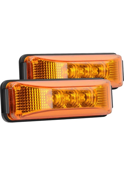 Sinyal Lambaları,2 Adet 24V 3.9 Inç 3 LED Kamyon Römorku Amber Işık Ön Arka LED Yan Ikaz Lambaları Gümrükleme Gösterge Lambası Su Geçirmez (Yurt Dışından)