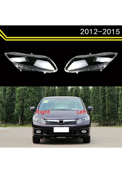 Sinyal Lambaları,2 Adet Ön Far Kapağı Şeffaf Abajur Kafa Işık Lensi Honda Civic 2012-2015 Için (Yurt Dışından)