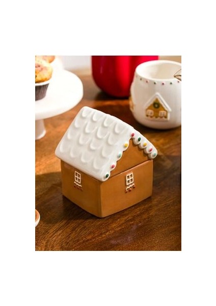 Lcw Home Kahverengi Yılbaşı Temalı Seramik Saklama Kabı modelleri