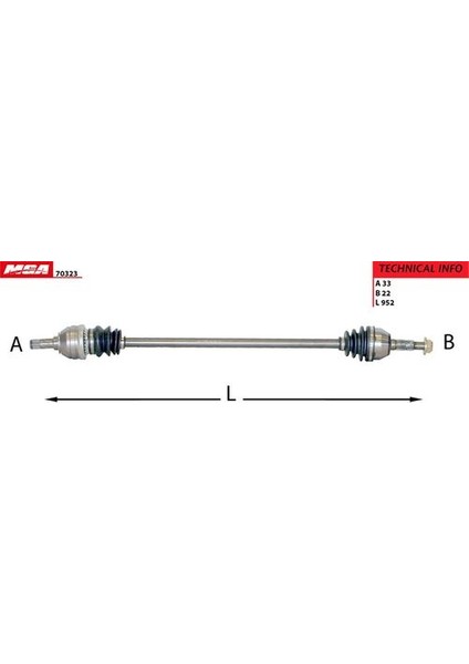 70323 Aks Komple Sağ Astra H 04-1.4-1.6 Eski No 14-02200104 374548