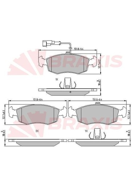 AA0625 Ön Fren Balatası Doblo 00-Palio Weekend 1.2.1.6 16V.1.9D 02 01- 9947954