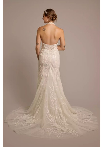 Halter Yaka Dantel Balık Model Gelinlik SWG970 fiyatları