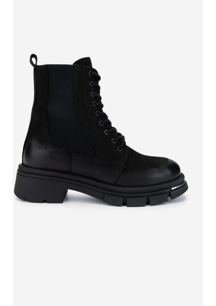 Kadın Hakiki Deri Siyah Nubuk Casual Bot 599 05 Bn Bot SK24-25 Sıyah Nbk