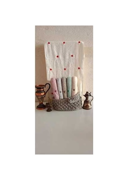 Bambu Kalp Nakışlı Banyo Havlusu