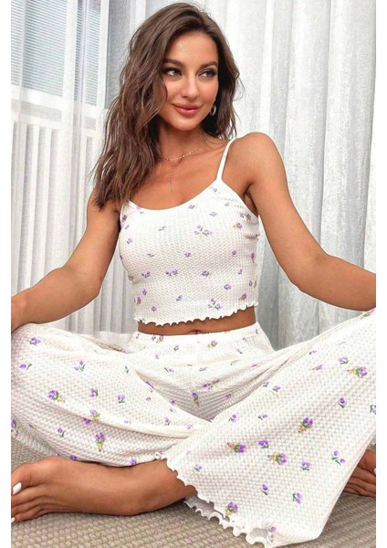 Baskılı Askılı Pijama Takımı