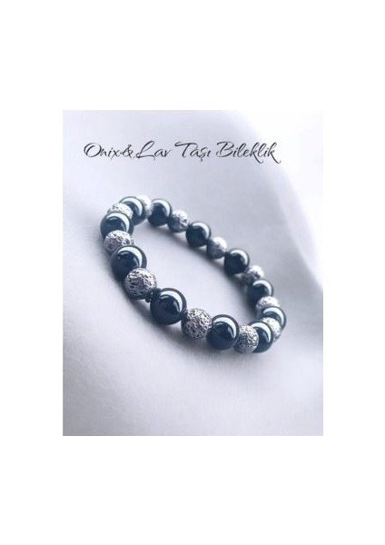 Doğal Taş Onix/lav Taşı Bileklik 12/10 mm fiyatları