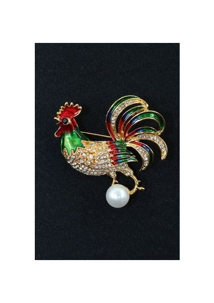 Horoz Broş. Taşlı Tasarım Incili Horoz Broş. Yaka Iğnesi Broş. Kadın Broş. Broş. Erkek Broş. Unisex fırsatları