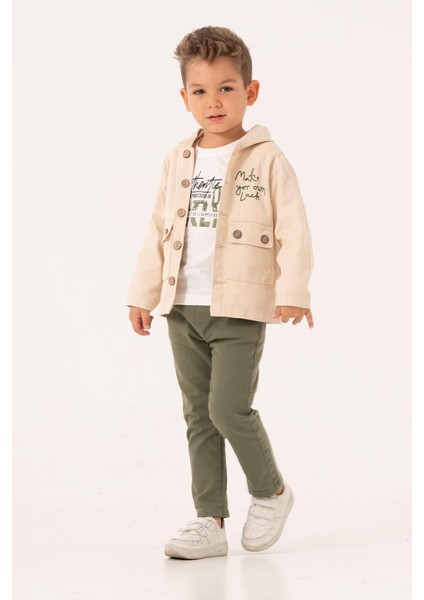 Make Your Own Keten Ceketli Erkek Çocuk 3 lü takım - Yeşil