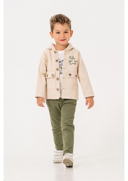 Make Your Own Keten Ceketli Erkek Çocuk 3 lü takım - Yeşil fırsatları