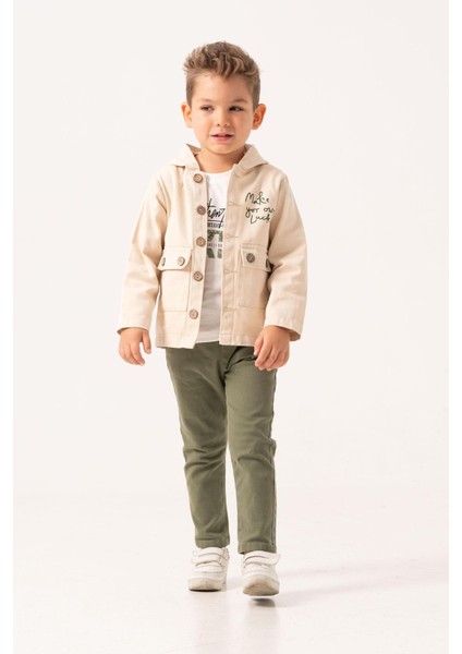 Make Your Own Keten Ceketli Erkek Çocuk 3 lü takım - Yeşil indirimleri