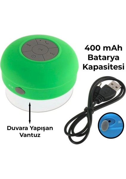 Su Geçirmez Bluetooth Duş Hoparlörü Yeşil indirimleri