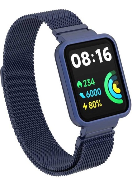 Xiaomi Redmi Watch 2 Lite Uyumlu Krd-58 Metal Kordon Zore - Lacivert