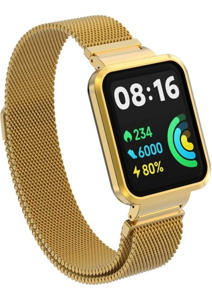Xiaomi Redmi Watch 2 Lite Uyumlu Krd-58 Metal Kordon Zore - Mavi