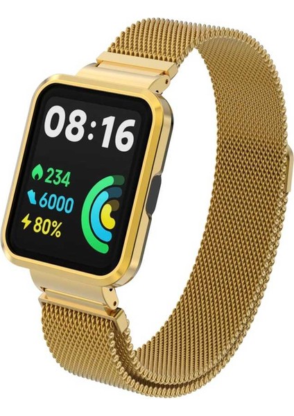 Xiaomi Redmi Watch 2 Lite Uyumlu Krd-58 Metal Kordon Zore - Mavi