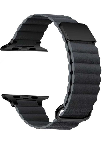​​​watch 42MM Uyumlu Krd-78 Pu Deri Kordon Strap Kayış Zore - Koyu Gri