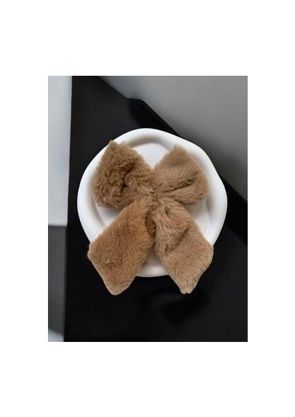 Peluş Fiyonk Toka Fiyonklu Toka/ Saç Bandı - Soft Yumuşak Peluş Klips Toka