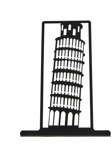 Deco Pisa Kulesi Metal Masa Süsü - Siyah - 17 x 4,5 x 23 x 5 cm