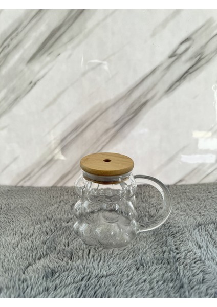 Bambu Kapaklı, Üzüm Desenli Kulplu Bardak