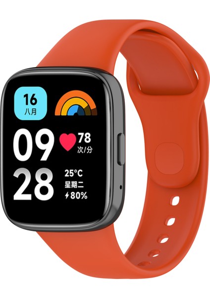 Xiaomi Redmi Watch 3 Active Uyumlu Klasik Kordon Zore - Turuncu