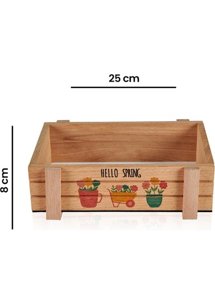 Çok Amaçlı Ahşap Organizer Kutu - 25 x 15 cm