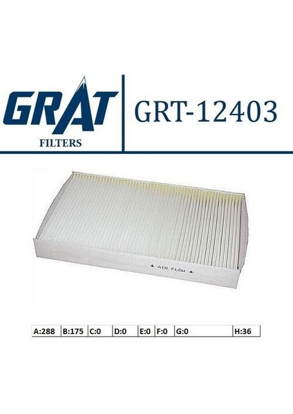 12403 Kabin Filtresi Kanatsız P307-308-C2-C3-C3 6479.C2