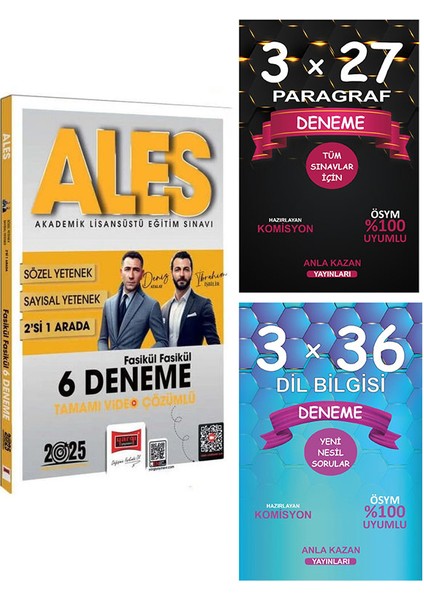 2025 ALES Sayısal - Sözel Yetenek 2’si Bir Arada 6 Deneme Fasikül Çözümlü – Anla Kazan Paragraf – Dil Bilgisi Denemeleri