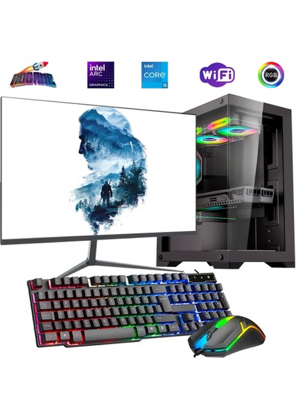 I5 12400F 16GB Ddr4 480SSD 12GB Arc B580 24" Mon. Oyun Bilgisayarı