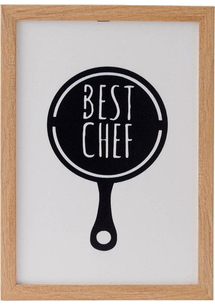 Best Chef Ahşap Çerçeveli Tablo - Beyaz - 25 x 35 cm