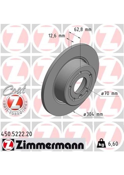 450.5222.20 Fren Diski Arka Discovery 2 L318 Range Rover 2 P38A Range Rover 3 Vogue L322 05 12 SDB000470