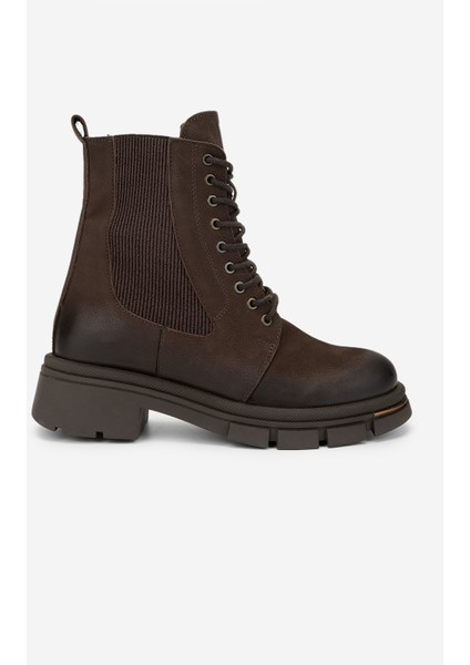 Kadın Hakiki Deri Kahverengi Nubuk Casual Bot 599 05 Bn Bot SK24-25 Kahve Nbk