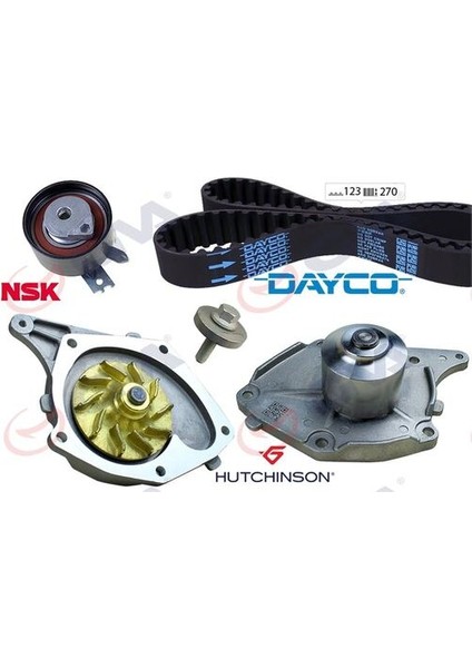 59WPK1422D-1 Devirdaimlı Eksantrik Gergi Kiti 123X270 Clio Iı-Iv Kangoo 01 Megane Iı-Scenic Iı-Micra Iıı 1.5dcı K9K 7701477028