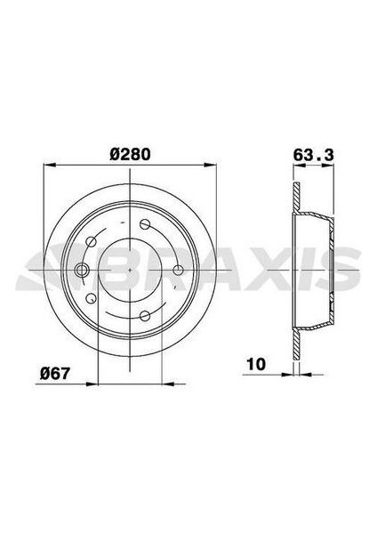 AE0363 Fren Diski Arka V-Class 638 2 96-03 Vito 638 96-02 A6384230112
