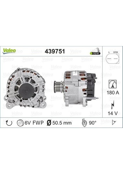 439751 Alternatör 12V 180A Bosch Tip Superb 08-15 Passat 07-11 Crafter 11-16 T6 T7 10- 03L903023Q