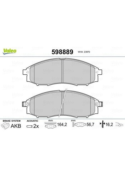 598889 Balata Fren Ön-Nissan D23 Skystar 02-05 YD24 410607Z025