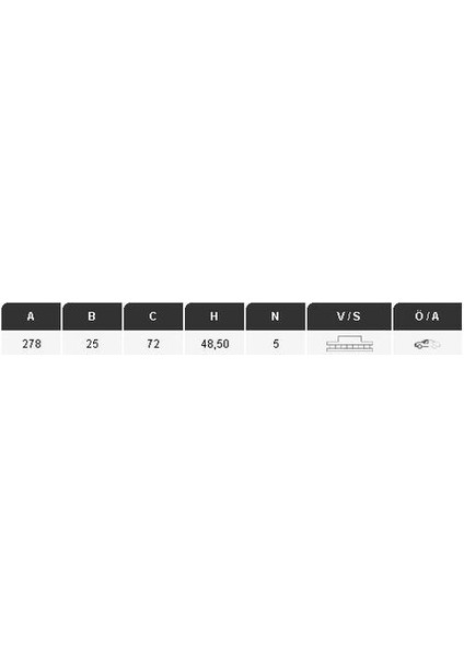 22490 Ön Fren Diski Mazda 3 03-Mazda 5 05-276 25 49-5dl-Havalı 4243102161