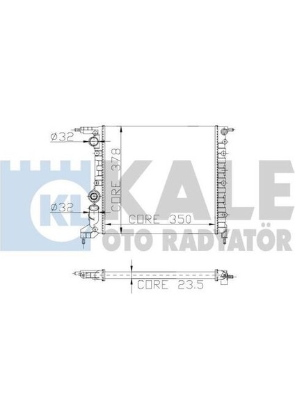 0526262AL Motor Radyatör Clio 1.2 1.2ı Klimasız 2 Sıra Al Pl 350X378X23.5 0526262AL
