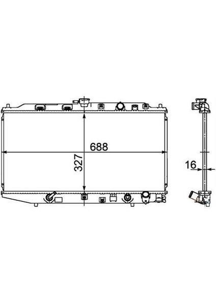 BHN028016 Radyatör Brazing Civic 88-91 Otom Klimasız 325X668X16 19010PM3901