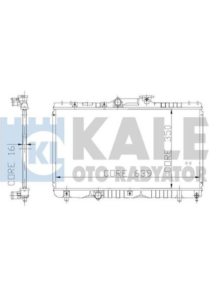 1801011PA Radyatör Corolla AE101 93-98 1.3 1.6 Xlı mt 1 Sıra Cu Pl 350X639X16 1640016660
