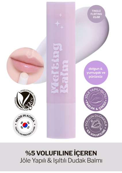 %5 Volufiline ile Dudak Dolgunlaştırıcı ve Nemlendirici Balm Derma Factory Glow Melting Balm