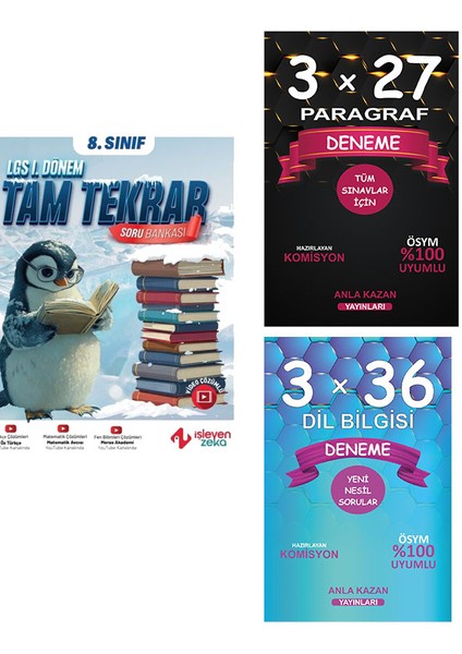 8. Sınıf Lgs 1. Dönem Tam Tekrar Soru Bankası / Ankakazan / Dilbilgisi Denemeleri