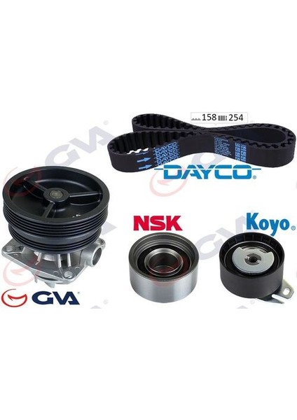 59WPK2140D Devirdaimlı Eksantrik Gergi Kiti 158X254 Brava 95-01- Doblo 01-Palio-Albea 96-Marea 97-02 1.6 71736715