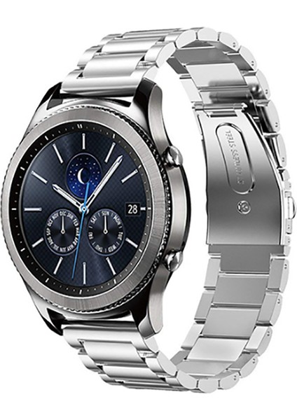 Gear S3 (22MM) Uyumlu Krd-04 Metal Kordon Zore - Gümüş