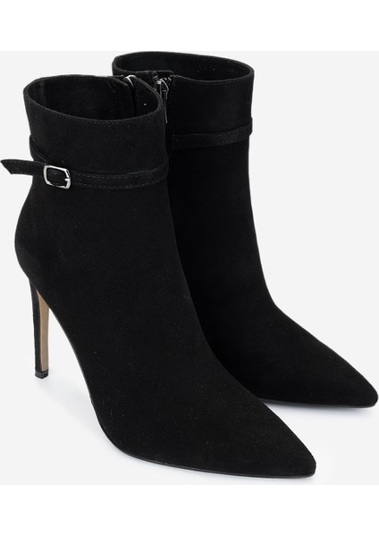 Kadın Deri Siyah Süet Topuklu Bot 820 395 Bn Bot SK24-25 Sıyah Suet fiyatları