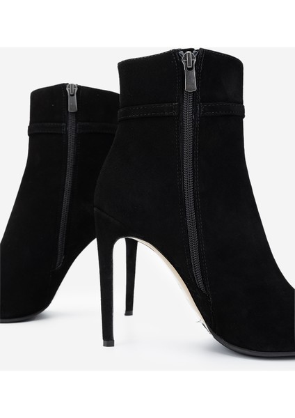 Kadın Deri Siyah Süet Topuklu Bot 820 395 Bn Bot SK24-25 Sıyah Suet fırsatları